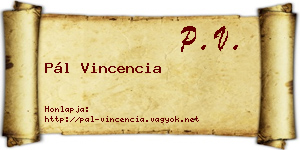 Pál Vincencia névjegykártya
